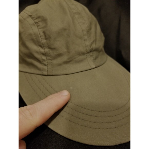 Vintage CC Filson M Long Bill Hat Fly Fishing Cap Green Lightweight w/ Leather - Picture 6 of 8